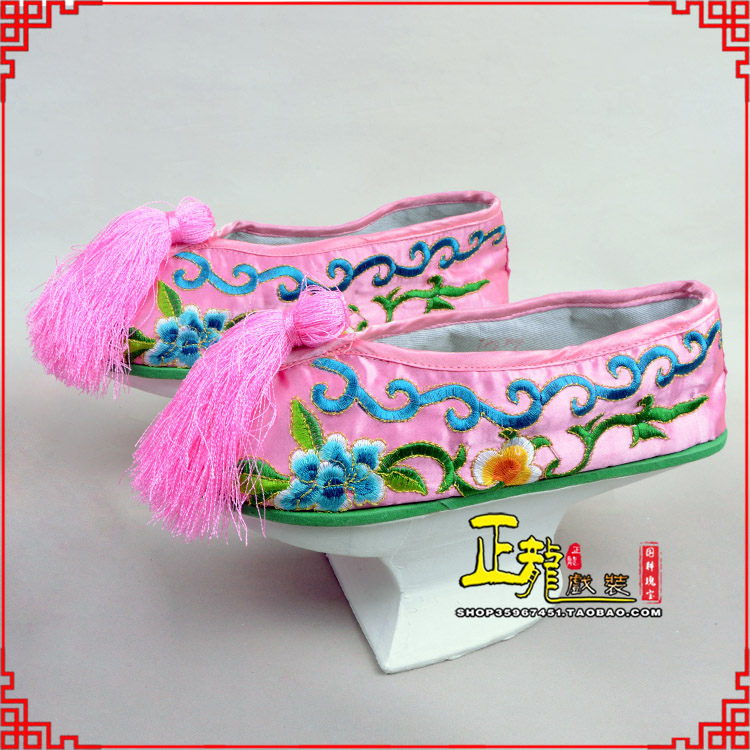 长岭京越剧戏鞋花盆底清朝皇后贵妃宫女花盆底 旗鞋