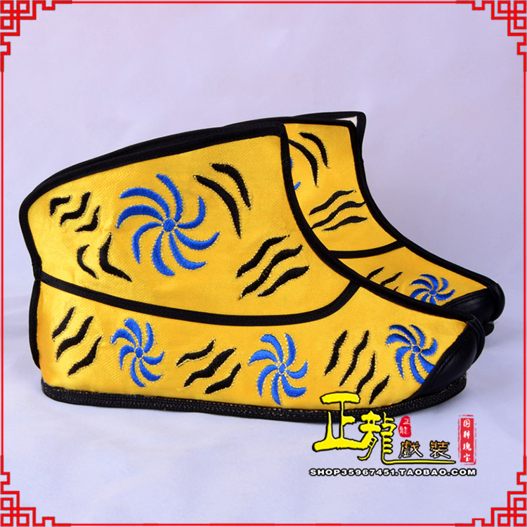 长岭.美猴王靴子虎纹靴金黄快靴 猴鞋